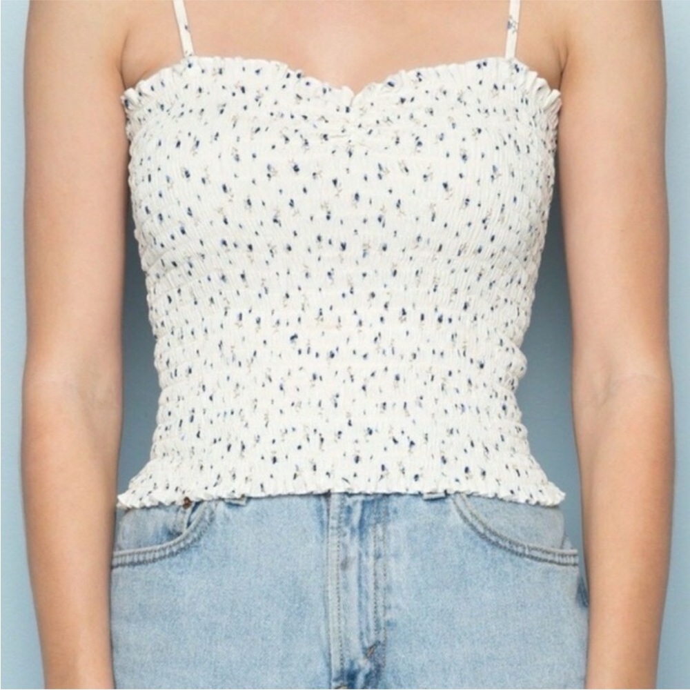 Women's Brandy Melville flower Smocked Top